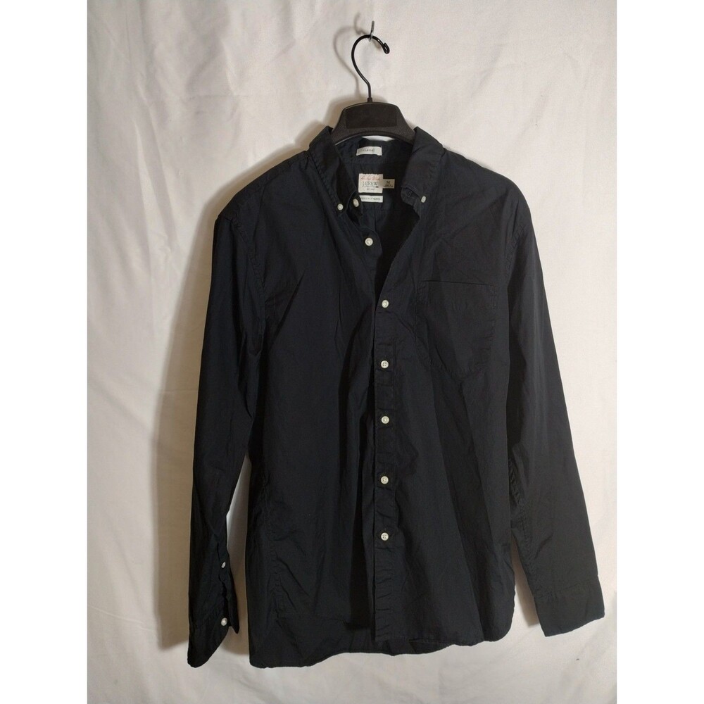 Crew Secret Wash Shirt Mens Medium Black Classic Fit 100s 2-Ply Cotton Button-M